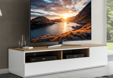 میز ال سی دی LCD سفید و چوبی